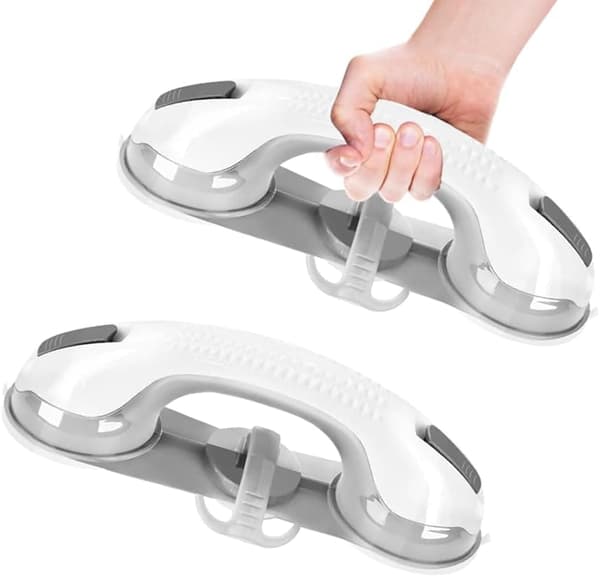 1 st Duschhandtag med sugproppar, badrumssäkerhet för äldre, avtagbart handtag och stödhandtag
