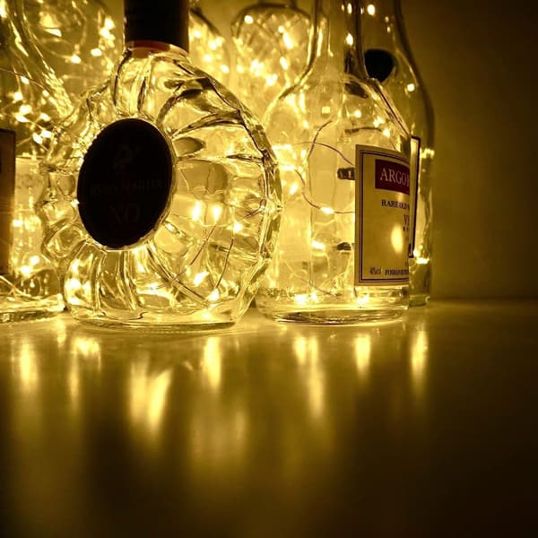 30-pack LED korkljusslinga för vinflaskor, koppartråd, dekorativ julbelysning, varmvit, batteridriven