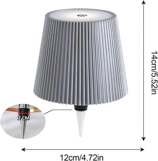 Ladattava pullonvarjostin LED-valolla ja 3 väritilalla