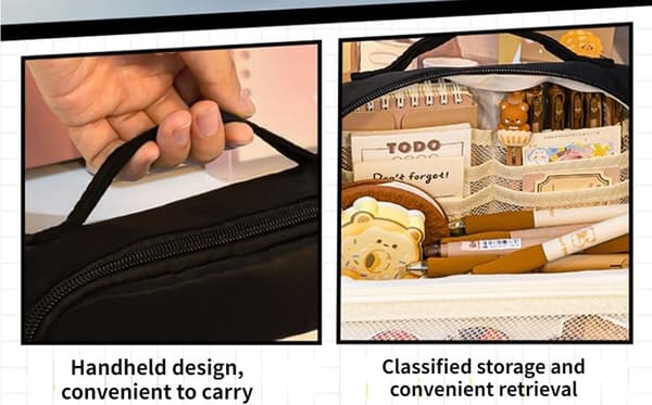 Large Canvas Pencil Case with Large Capacity, Multifunctional Zipper Storage Bag Green