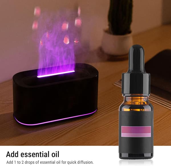 Aromadiffuser & Luftfugter – Støjsvag Flamme Diffuser med LED-lys til Hjemmet & Soveværelset G