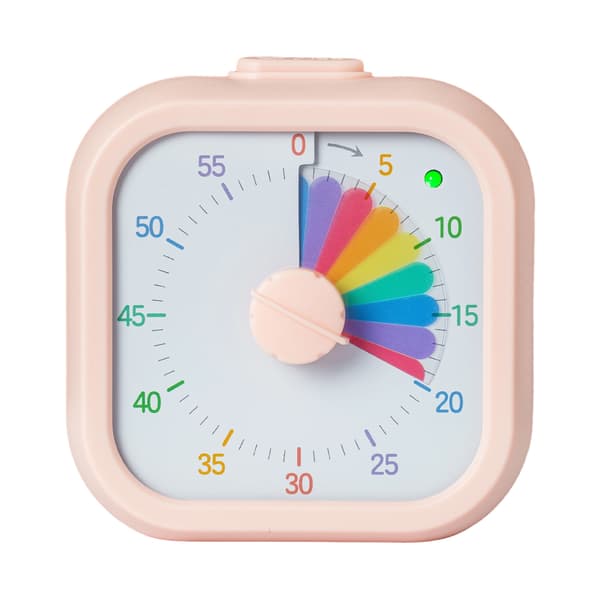 Visuel Timer 60 Minutter, Nedtællingstimer med Regnbuedesign, Lydløs Timer til Klasseværelse, Studier, Kontor og Køkken Purple