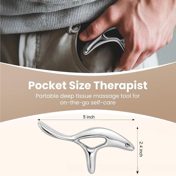 Rustfrit stål Gua Sha & triggerpunkt massageværktøj 2-pak – Fascia release & lymfedrænage