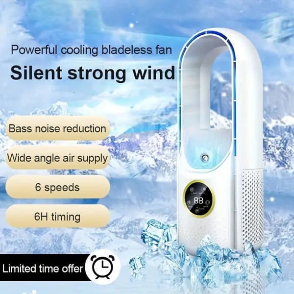USB Mini Luftkøler Ventilator – 3-i-1 Bordventilator med 6 Hastigheder & Timer til Hjemmet/Kontoret