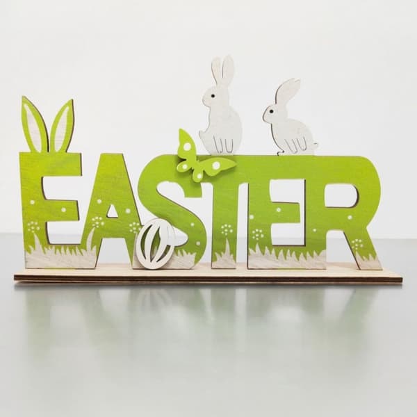 Easter Decoration Sign with Easter Bunny – Easter Ornament Letters for Table Spring Decoration for Easter Party & Home B
