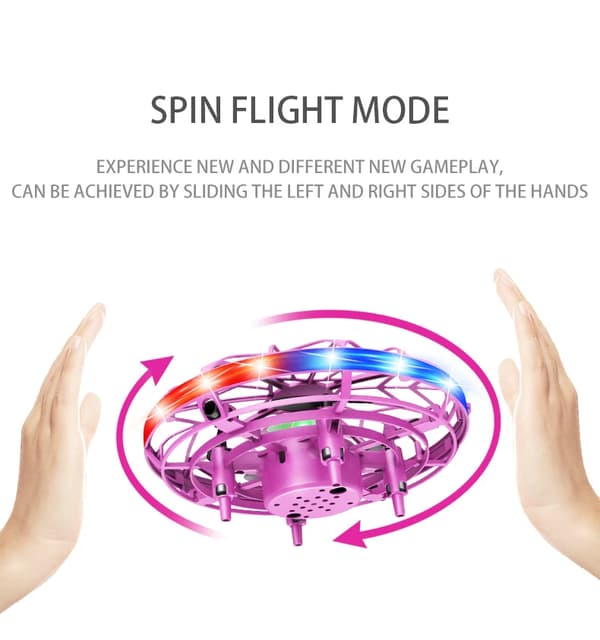 LED Håndstyret Drone – Flyvende Legetøj Mini Drone med Bevægelsessensor Red