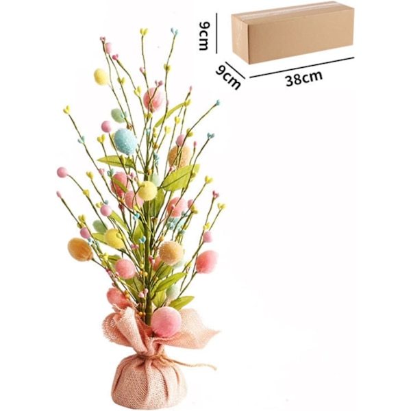 Charming Easter Egg Tree 45cm - Easter Decoration for Home and Office, Festive Spring Decoration with Eggs and Feathers