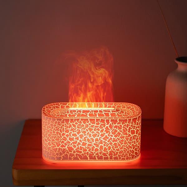 Aromadiffuser & Luftfugter – Støjsvag Flamme Diffuser med LED-lys til Hjemmet & Soveværelset G
