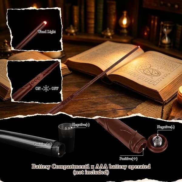 12 Pcs Black Floating LED Candles with Wand or Remote Control, Magical Hanging Lights for Halloween B