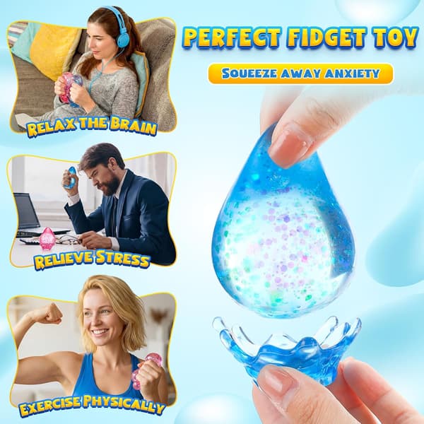 2 st långsamt stigande stressbollar för vuxna, Fidget Stress Ångestlindring Sensorisk klämboll Bear