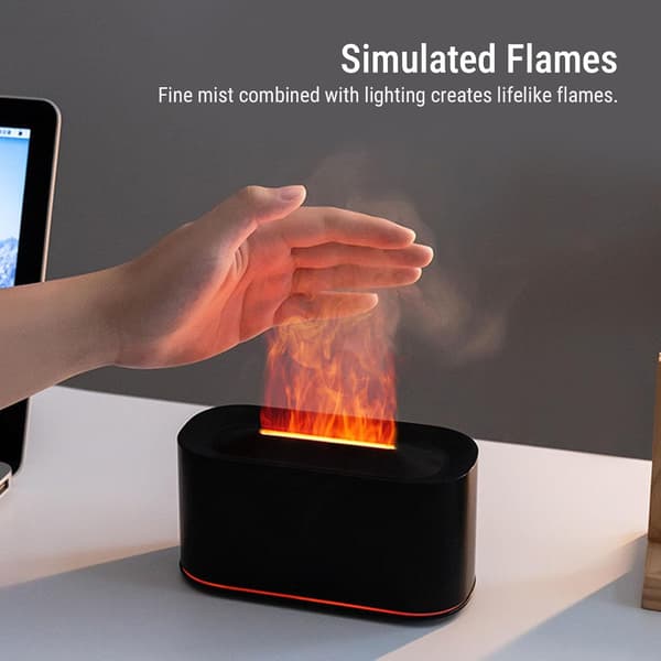 Aromadiffuser & Luftfugter – Støjsvag Flamme Diffuser med LED-lys til Hjemmet & Soveværelset G