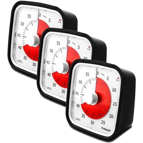 1/2/3-pak Visuel Timer til Klasseværelse & Børn - 60 minutter 3-PACK
