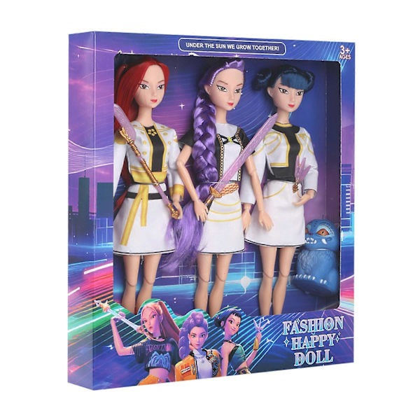 Kpop Demon Hunters Actionfigurer Set - Rumi, Mira, Zoey Anime Dockor | Perfekt Present för Fans & Samlare 3 st