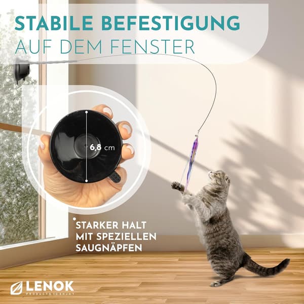 Kattleksaker 7-delars Set med Kattfiskespö och Sugpropp – Interaktiv Miljövänlig Leksak för Innekatt