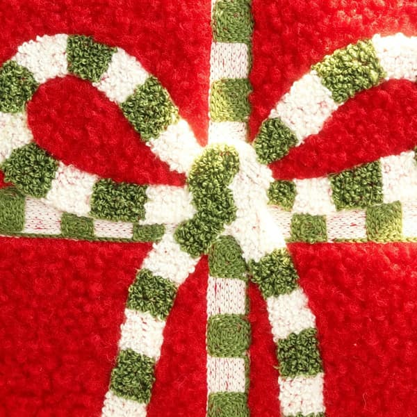 2-pak hvide julepudebetræk 45x45 cm, blødt pudebetræk med gavebånd til sofa og stue Red 2PCS