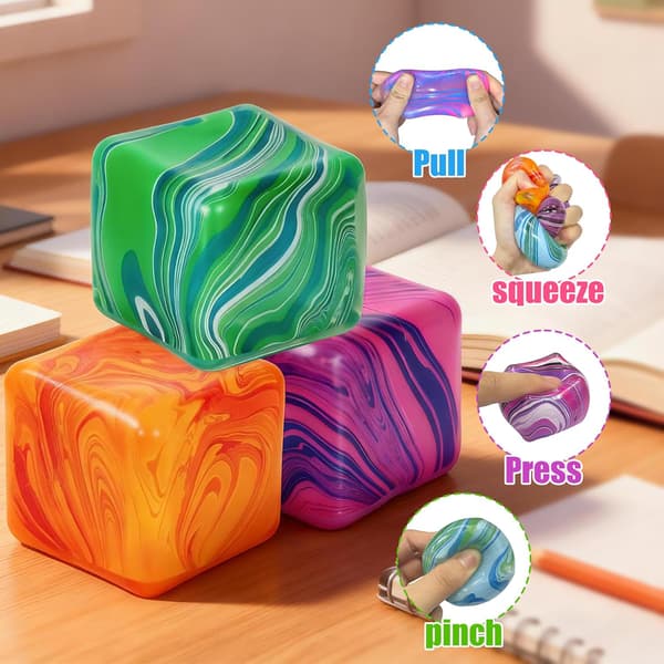 4-pak Fidget Legetøj Squishy Stresslegetøj, Fidget Klemme til Voksne