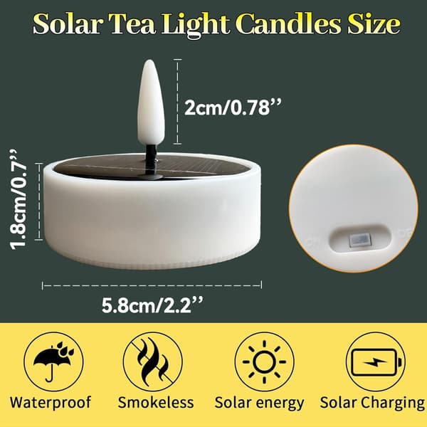 6/12-pack Solar Powered LED Ball Lights with Flickering Flame, Warm White Lighting and Automatic Night Activation 6pcs