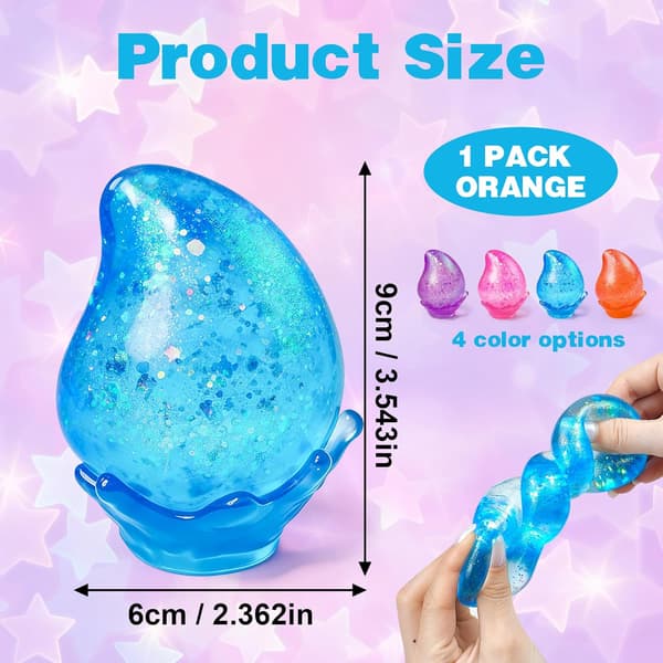 Dream Drop Squishy Leker, Vannfall Stressballer for Barn og Voksne Orange