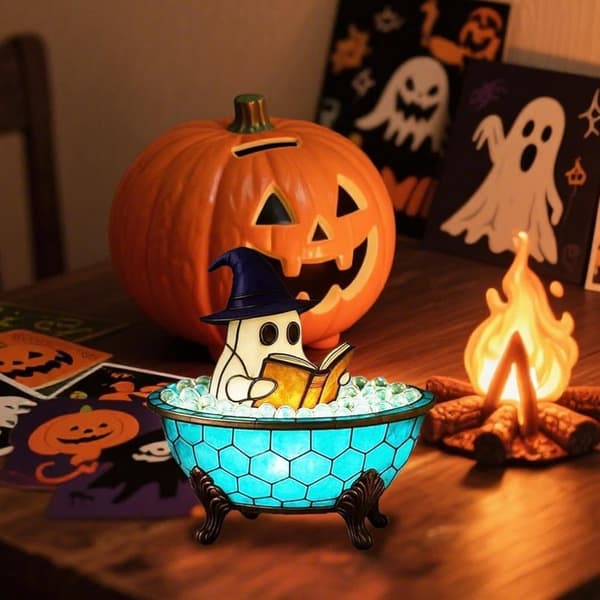 Halloween natlampe – Sød spøgelseslampe til badekar, perfekt halloweenpynt & gave