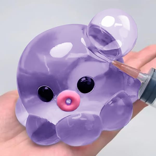 Blekksprut Squishy Leketøy, Manet Squishy Fidget Leker, Stressball for Barn Voksne Studenter Blue
