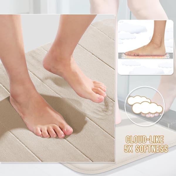 Memory Foam Bathroom Mat, Super Soft and Absorbent, Quick-Drying and Non-Slip, Machine Washable, 40×60/50×80 cm Camel 40x60cm