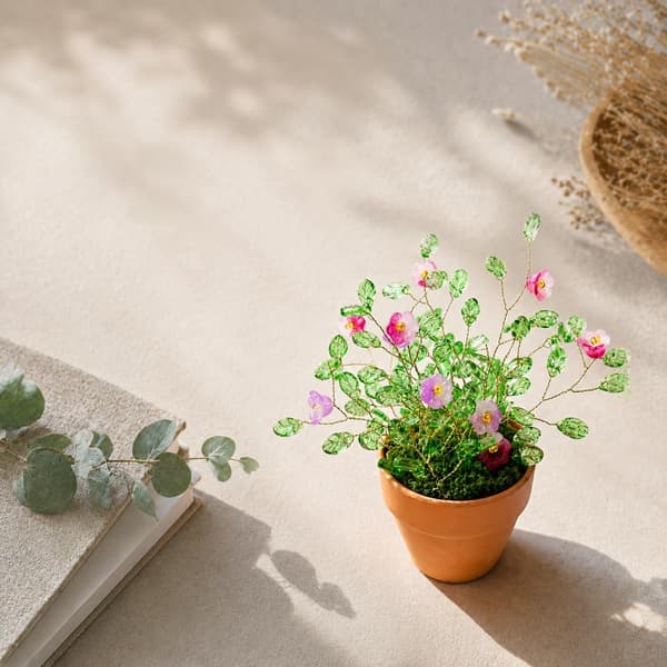 3000-delars Pärlkit Växter, Glaspärlor för Blommor och Gröna Blad med Krukor Verktyg och DIY Guide