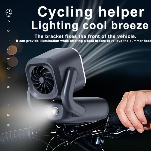 Sammenklappelig Digital Display Is-Kølende Ventilator, 4000mAh Batteri, Bærbar Ventilator til Udendørs Arbejde, Camping, Rejser & Studerende Grey
