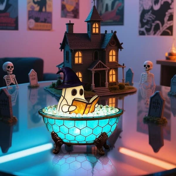 Halloween Night Light - Cute Ghost Light for Bathtub, Perfect Halloween Decoration & Gift