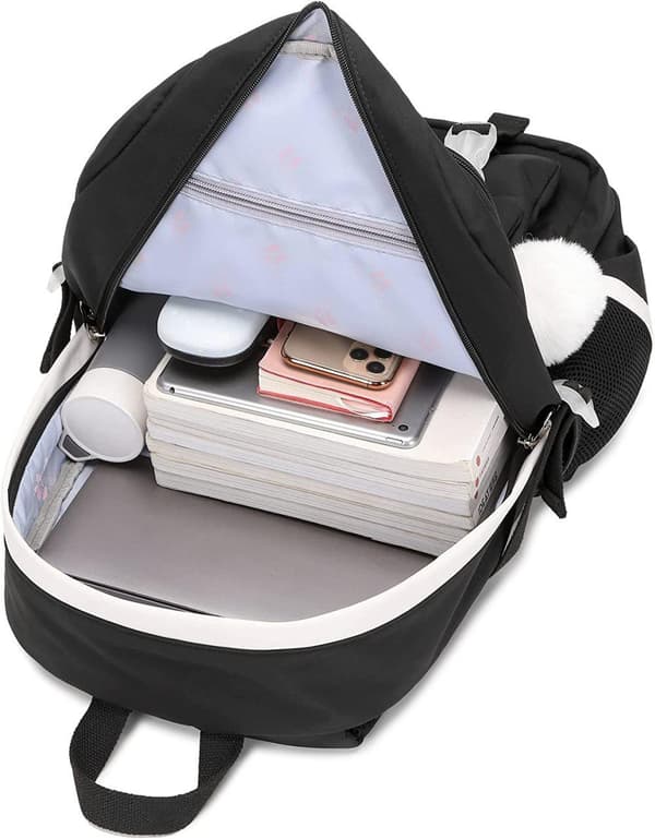 Backpack for School Girls - Cute School Bag for Elementary, Middle & High School Svart