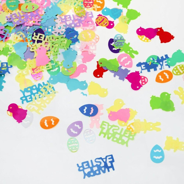 Easter Confetti Table Decoration – Easter Decoration with Easter Bunny, Chick & Easter Egg DIY Easter Craft Happy Easter C-HAPPY EASTER