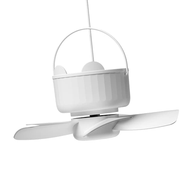 Bærbar USB-loftventilator med fjernbetjening, 3 hastigheder, timer, miniteltventilator til camping og terrasserejser White USB plug-in