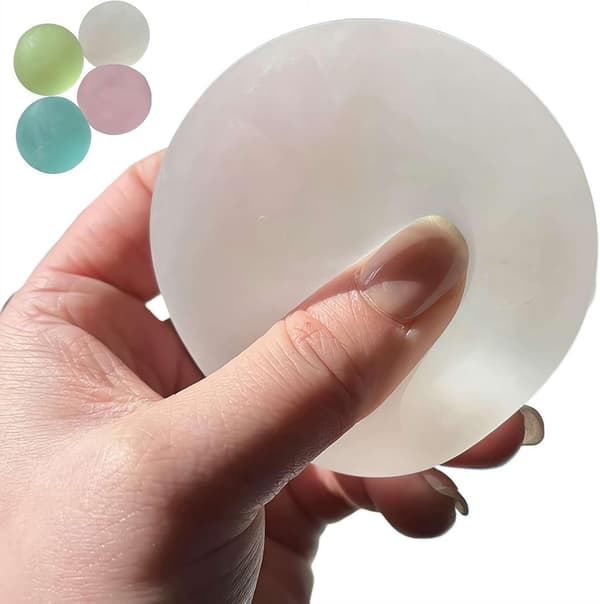 Nya klämleksaker, formbara stressbollar, icke-klibbiga långsamt stigande klämbollar 6 cm White