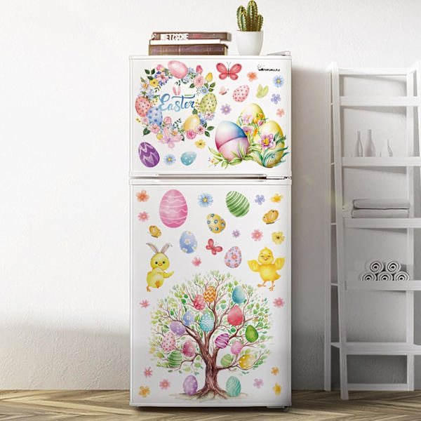 Easter Window Stickers 9 Sheets - Easter Decoration with Easter Bunny, Chick & Easter Egg Reusable Window Decoration F13