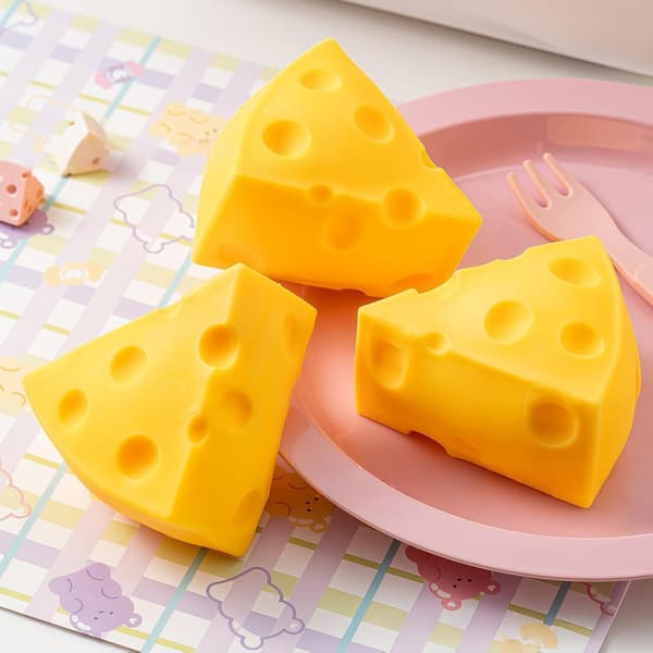 Osteterning Squishy, Falsk Ost Klemmeblok Beroligende Fidget Legetøj til Voksne Triangle