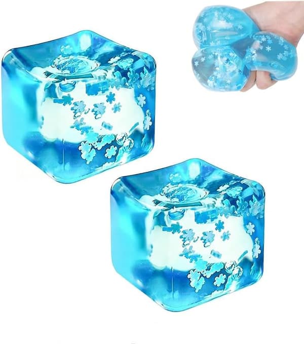 2 st långsamt stigande stressbollar för vuxna, Fidget Stress Ångestlindring Sensorisk klämboll Cube