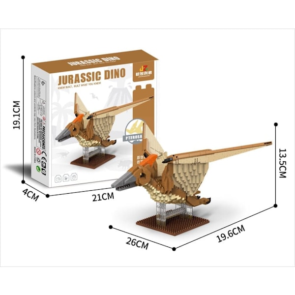 Mini Byggeklodser Dinosaur – T-Rex Model Dekoration til Børn 6+ E