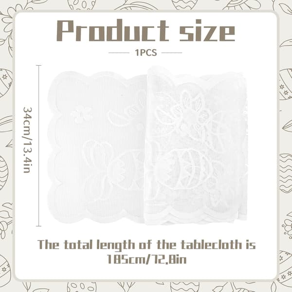 Easter Table Runner 183x33 cm - FainFun Easter Table Runner with Rabbit Motif, Spring Decoration for Dining Table Home Party Pink