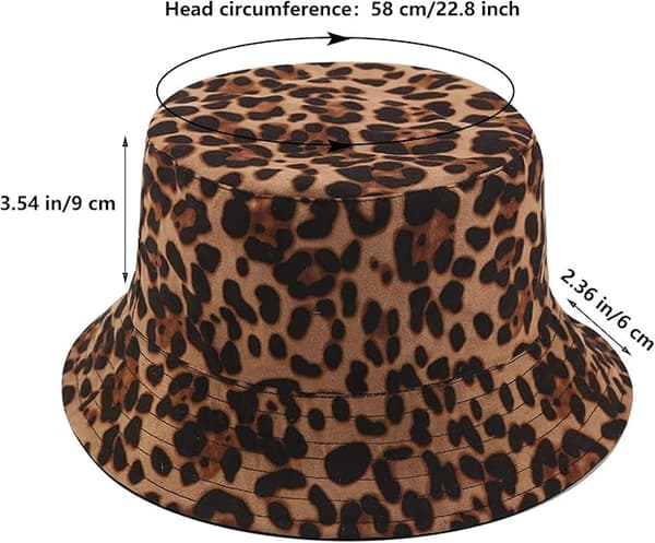 Leopardmönstrad bucket hat, nyhet, mönstrade solhattar, vändbar packbar fiskemössa för kvinnor, män Red
