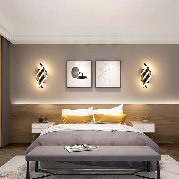 2-pack Modern LED Wall Sconce, Spiral Design, Warm White, Decorative Indoor Lighting, Elegant Design