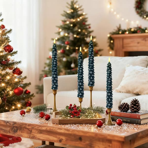 2/4-pack 25 cm LED Christmas Tree Candles, Flameless with Real Wax, Battery Operated with Remote Control and Timer for Home 2-PACK