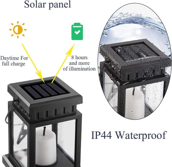 1/4/8-pack Solar Powered Hanging Lanterns with LED Light Effect, Warm White Lighting for Garden, Patio, Trees, and Camping 8-PACK