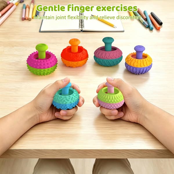 6 STK Silikon Tommelvippe Fidget Leker, Stresslindrende Sensoriske Leker for Angst, ADHD og Autisme