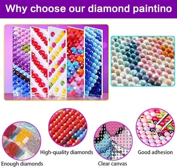 Diamantmålning – 5D Rund Full Drill DIY Varg Konstkit Present & Väggdekoration – 35×35 cm
