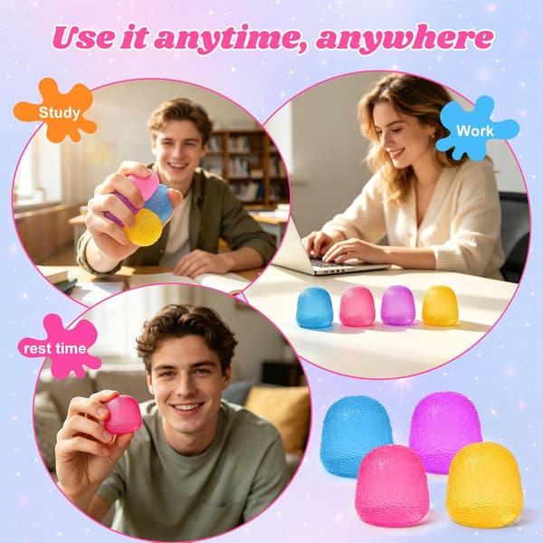 4 st Gumdrop Squishy Leksaker Mini, Söt Gelé Godis Stressboll, Sensorisk Klämleksak Set