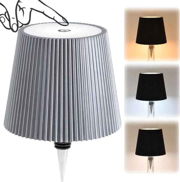 Ladattava pullonvarjostin LED-valolla ja 3 väritilalla