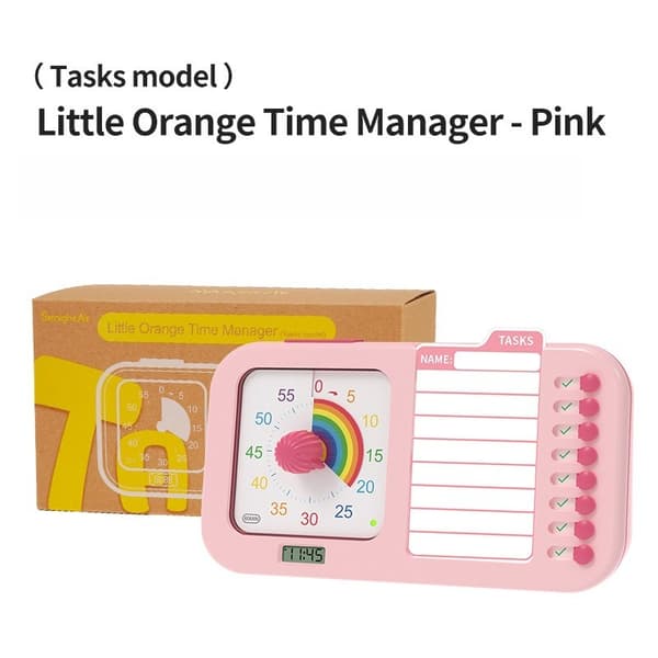 Visual Timer for Children and Adults, 3-in-1 Planning Board with Checklist, Daily Schedule, and Activity Planner Pink