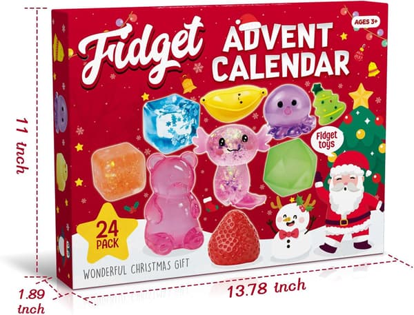 Julekalender 2026, 24-dages nedtællingskalender med søde squishy-legetøj