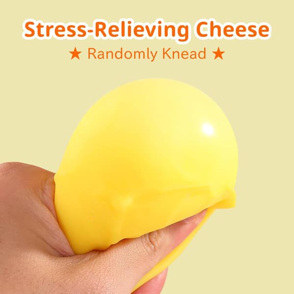 4 STK Gule Ost Squishy Langsomt Stigende, Blødt Nyhedslegetøj, Stressbolde til Voksne 6cm