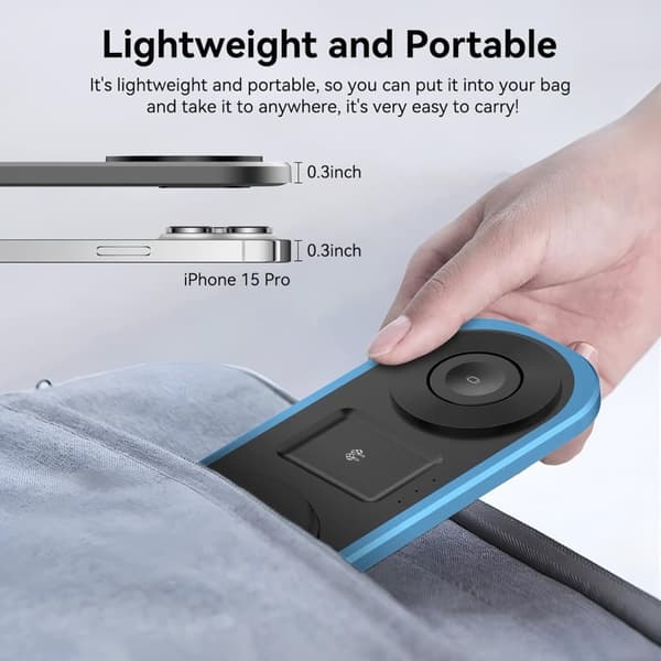 3-i-1 trådløs oplader MagSafe, foldbar ladestation til iPhone, Apple Watch & AirPods Gold