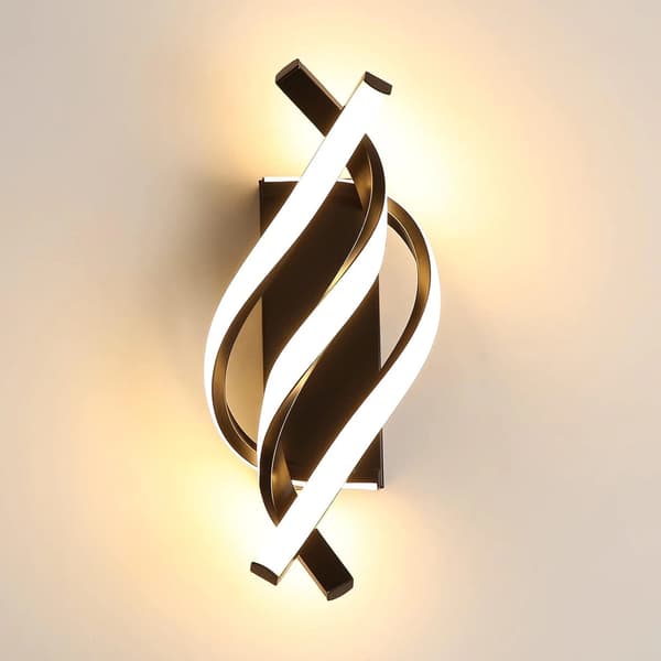 2-pack Modern LED Wall Sconce, Spiral Design, Warm White, Decorative Indoor Lighting, Elegant Design